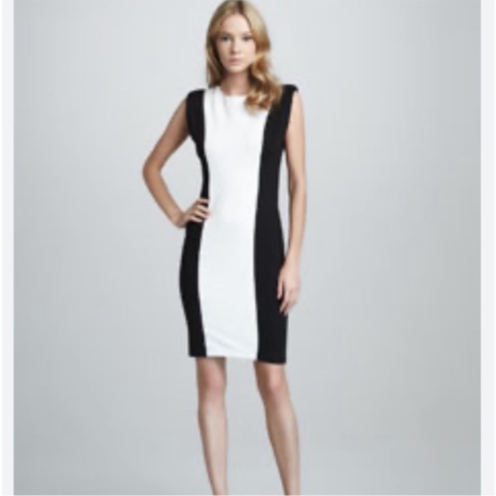 Alice + Olivia Elegant Black and White Sleeveless Dress